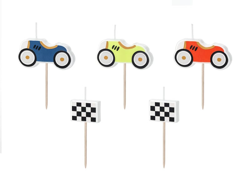 Racing Car Birthday Candles (5 Pack) - Race Car Theme Party Supplies Birthday Candles Racing Car Birthday Candles (5 Pack)