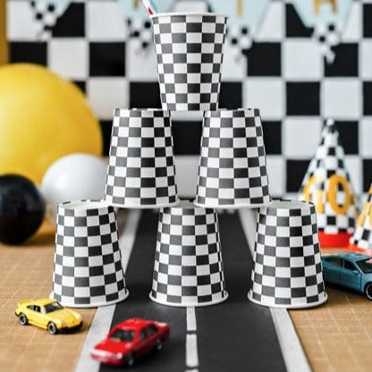 Racing Car Party Paper Cups - Race Car Theme Party Supplies party cup Racing Car Party Cups (6 pack)