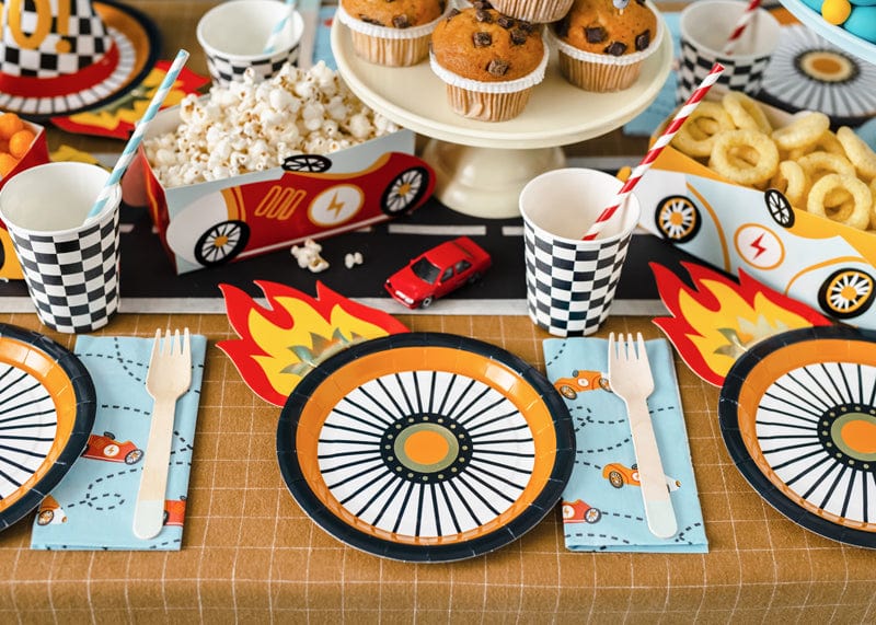 Racing Car Wheel Party Plates (6 Pack) - Race Car Theme Party Supplies Disposable Plates Racing Car Wheel Party Plates (6 Pack)