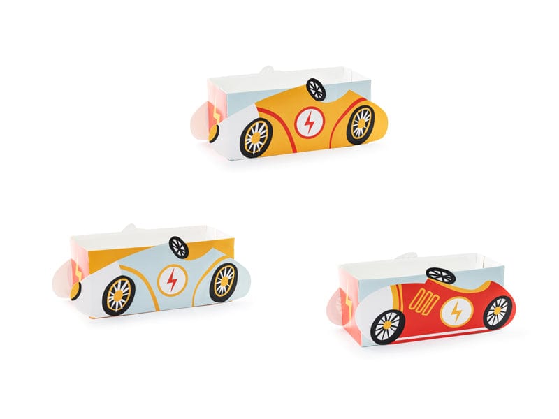 Racing Cars Snack Boxes  - Race Car Theme Party Supplies snack box Racing Cars Snack Boxes (set of 3)