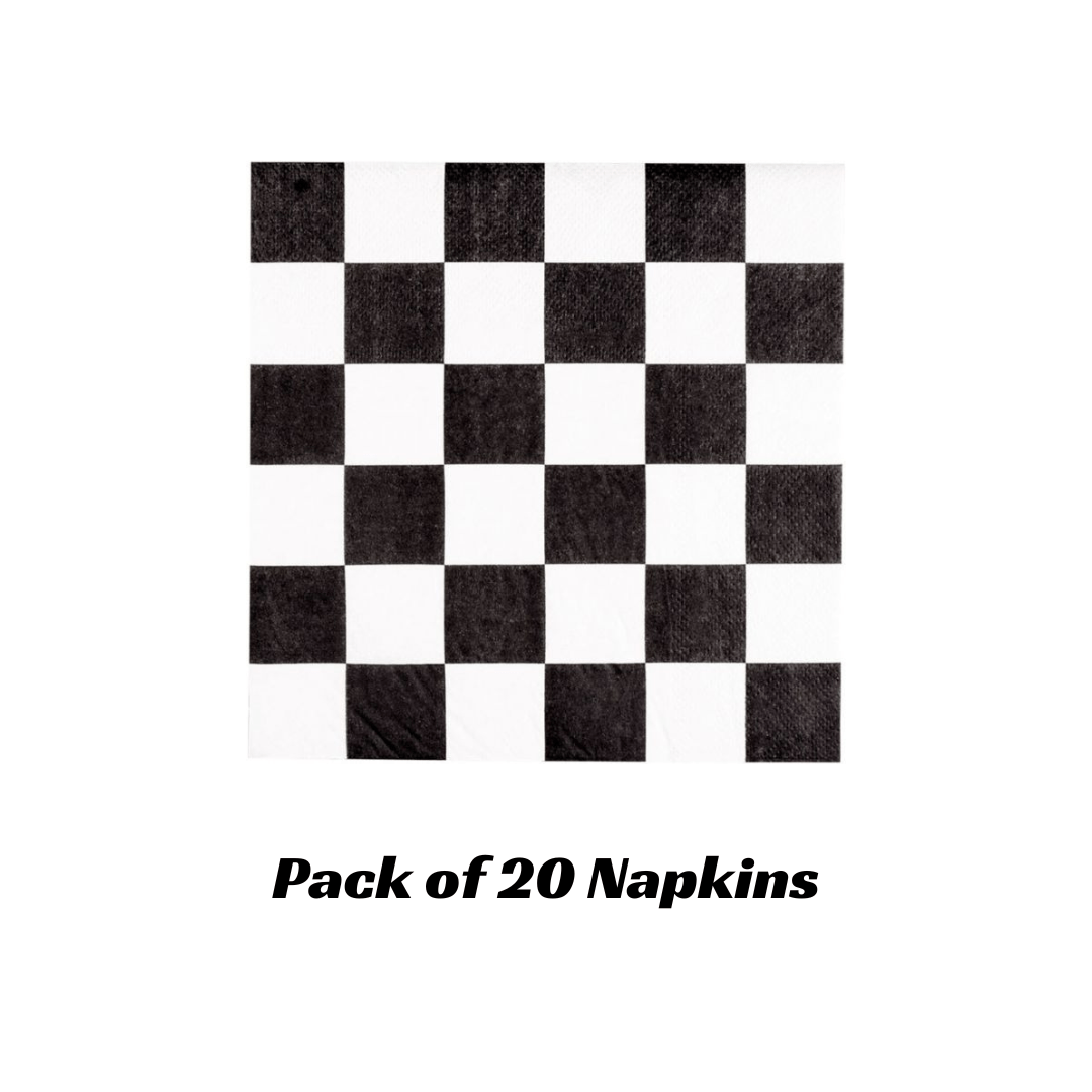 Paper Napkins Racing Party Chequered Flag Party Napkins x 20