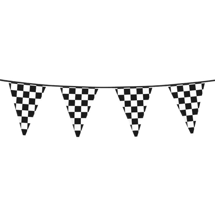 Racing Party Chequered Flag Racing Bunting (6M) - Race Car Theme Party Decorations Bunting Racing Party Chequered Flag Racing Bunting (6M)