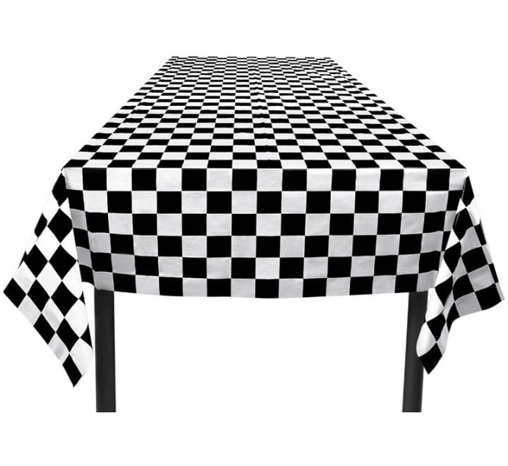 Racing Party Chequered Flag Racing Table Cover - Race Car Theme Party Decorations Tablecloths Racing Party Chequered Flag Table Cover