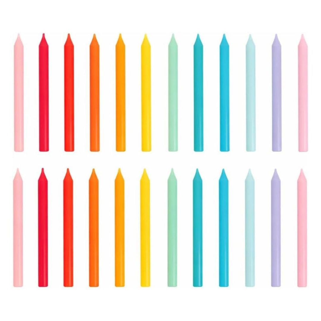 Rainbow Birthday Cake Candles - 24 Pack - Birthday Cake Candles Birthday Candles Rainbow Birthday Cake Candles - 24 Pack