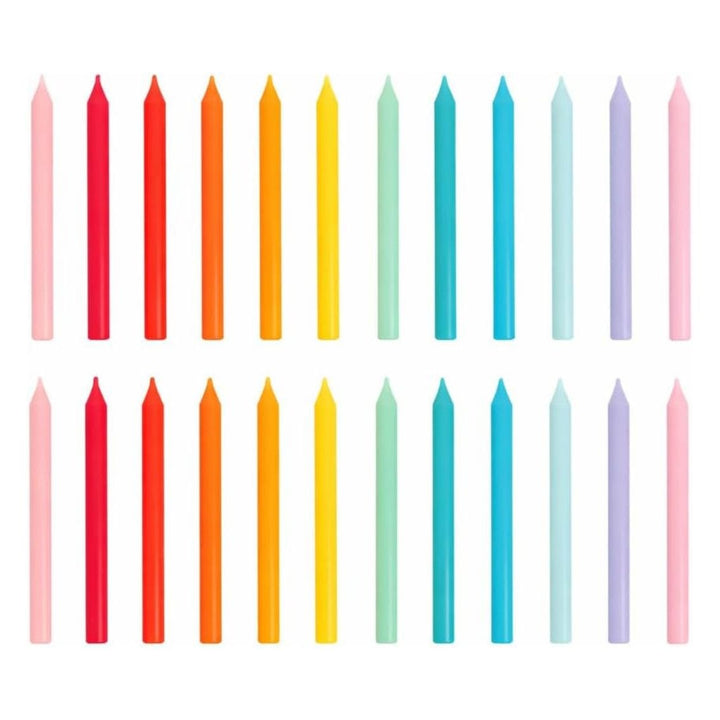 Rainbow Birthday Cake Candles - 24 Pack - Birthday Cake Candles Birthday Candles Rainbow Birthday Cake Candles - 24 Pack