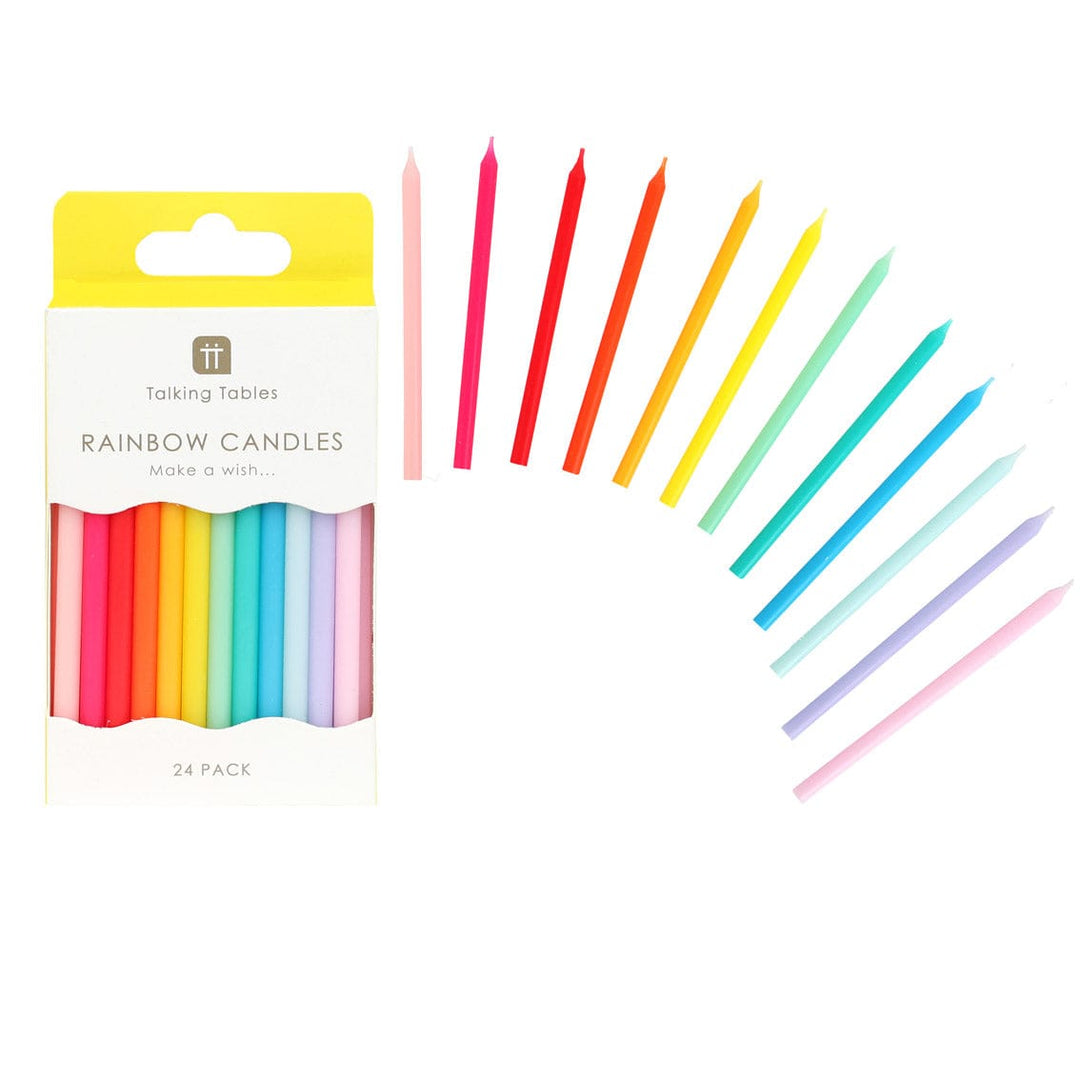 Rainbow Birthday Cake Candles - 24 Pack - Birthday Cake Candles Birthday Candles Rainbow Birthday Cake Candles - 24 Pack