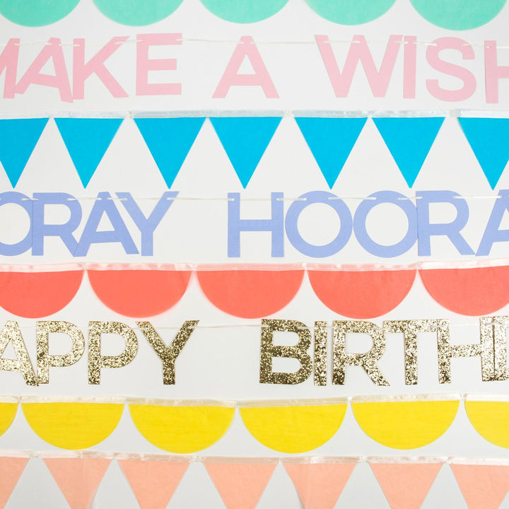 Rainbow Birthday Party Garland Set | Meri Meri Bunting Rainbow Birthday Party Garland Set
