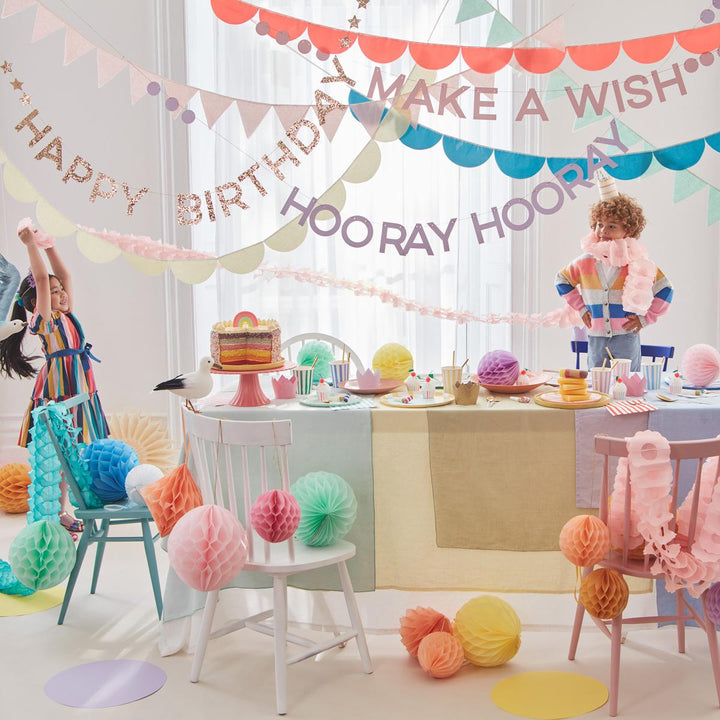 Rainbow Birthday Party Garland Set | Meri Meri Bunting Rainbow Birthday Party Garland Set