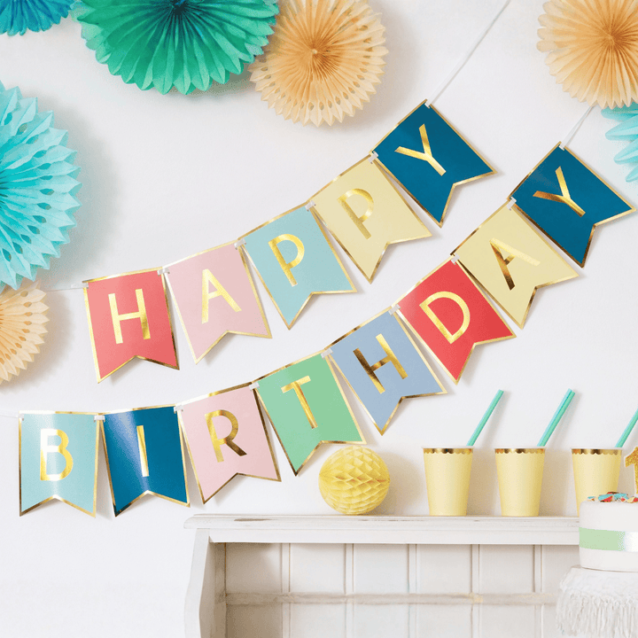 Rainbow Happy Birthday Banner Party Supplies Rainbow Happy Birthday Banner