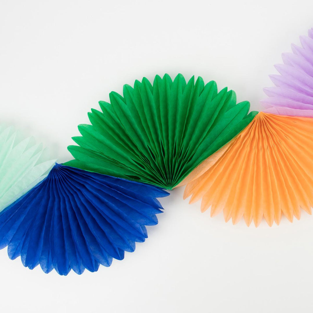 Rainbow Honeycomb Fan Party Garland | Meri Meri Bunting Rainbow Honeycomb Fan Party Garland