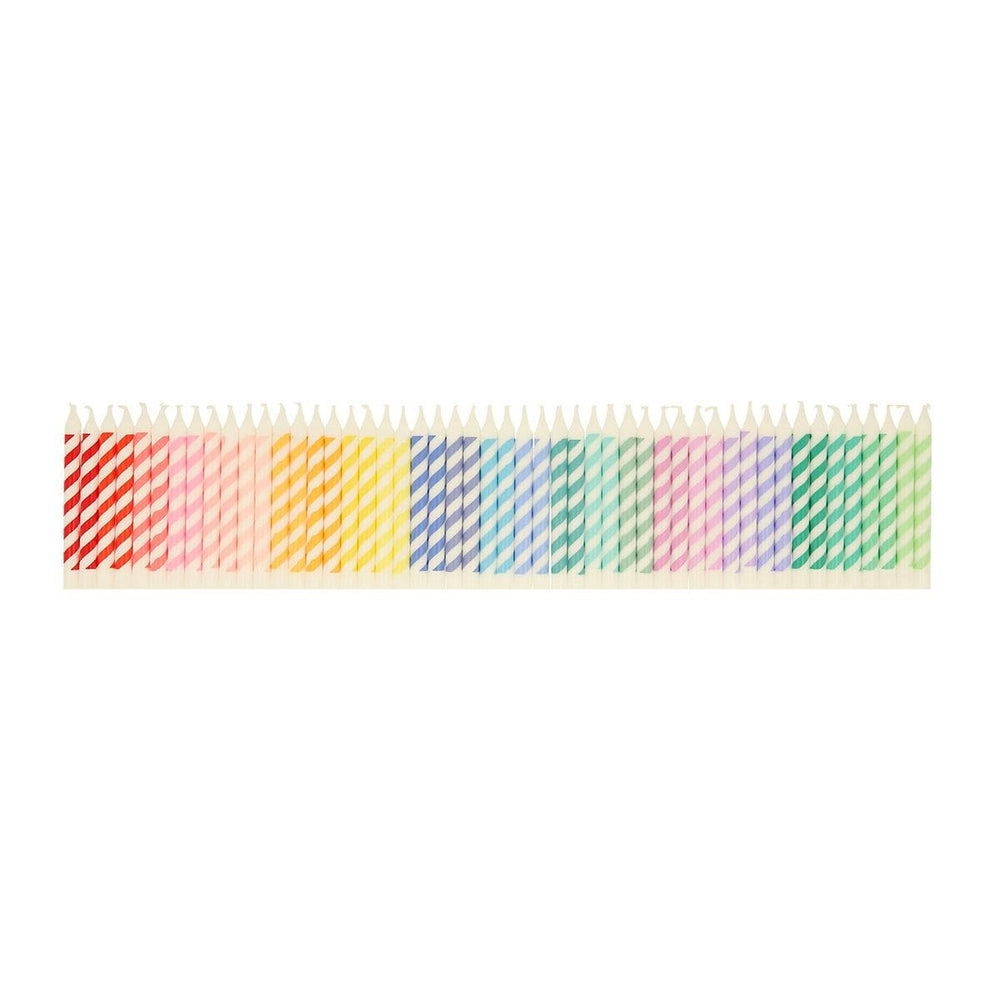 Rainbow Striped Mini Cake Candles x 50 | Meri Meri Party Cake Candles Birthday Candles Rainbow Striped Mini Cake Candles x 50