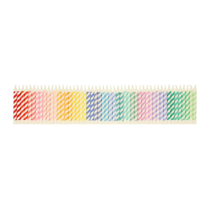 Rainbow Striped Mini Cake Candles x 50 | Meri Meri Party Cake Candles Birthday Candles Rainbow Striped Mini Cake Candles x 50