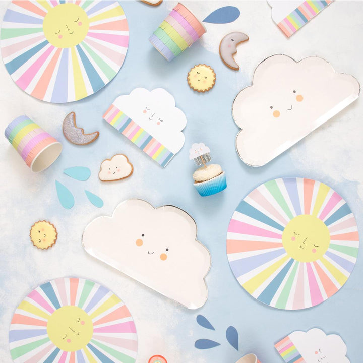 Rainbow Sun Party Cups x 8 | Meri Meri party cups Rainbow Sun Party Cups x 8