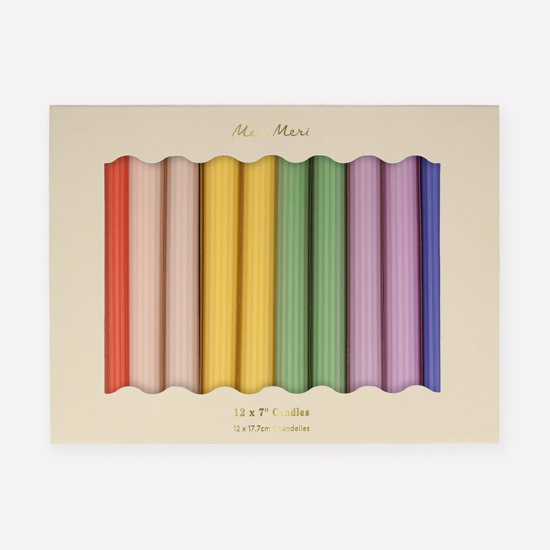 Rainbow Table Candles x 12 | Meri Meri Candles Candle Rainbow Table Candles x 12