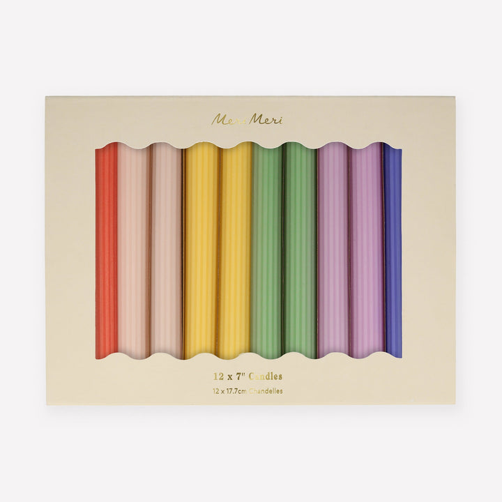 Rainbow Table Candles x 12 | Meri Meri Candles Candle Rainbow Table Candles x 12