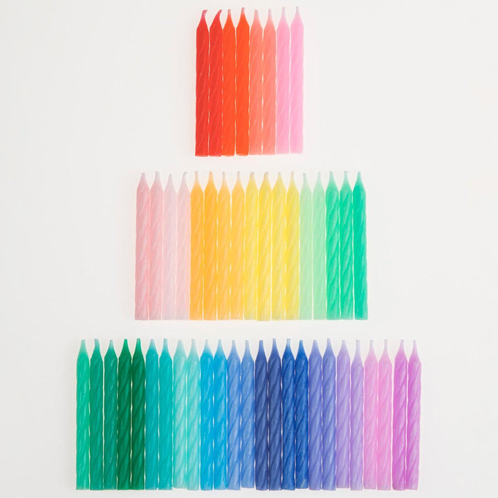 Rainbow Twisted Mini Cake Candles x 50 | Meri Meri Party Cake Candles Birthday Candles Rainbow Twisted Mini Cake Candles x 50
