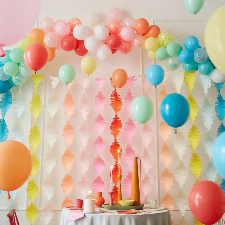 Rainbow Twisty Fringe Backdrop | Meri Meri Party Decorations Party Decorations Rainbow Twisty Fringe Backdrop
