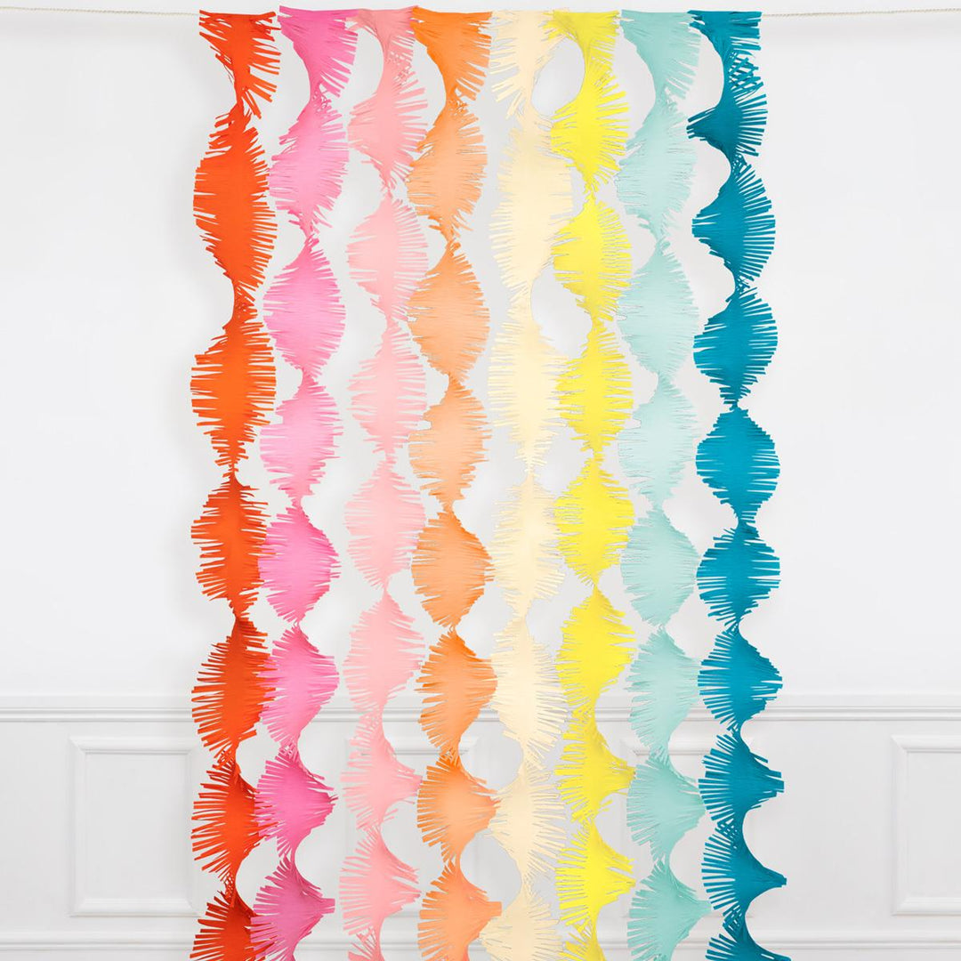 Rainbow Twisty Fringe Backdrop | Meri Meri Party Decorations Party Decorations Rainbow Twisty Fringe Backdrop