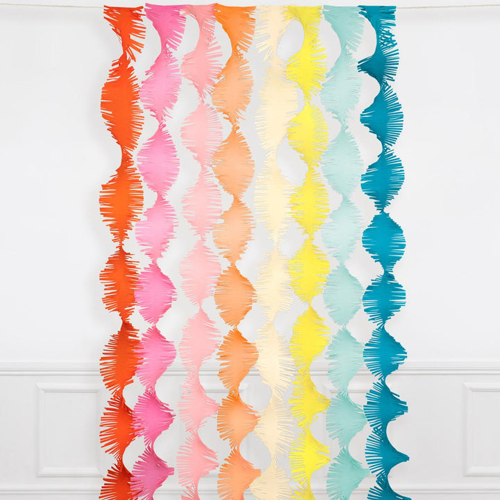 Rainbow Twisty Fringe Backdrop | Meri Meri Party Decorations Party Decorations Rainbow Twisty Fringe Backdrop