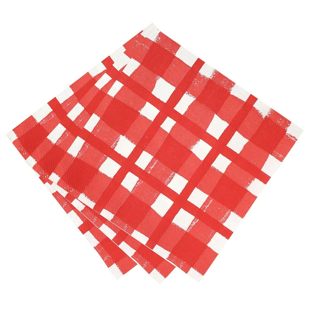 Red and White Gingham Paper Napkins x 20 Paper Napkins Red and White Gingham Paper Napkins x 20