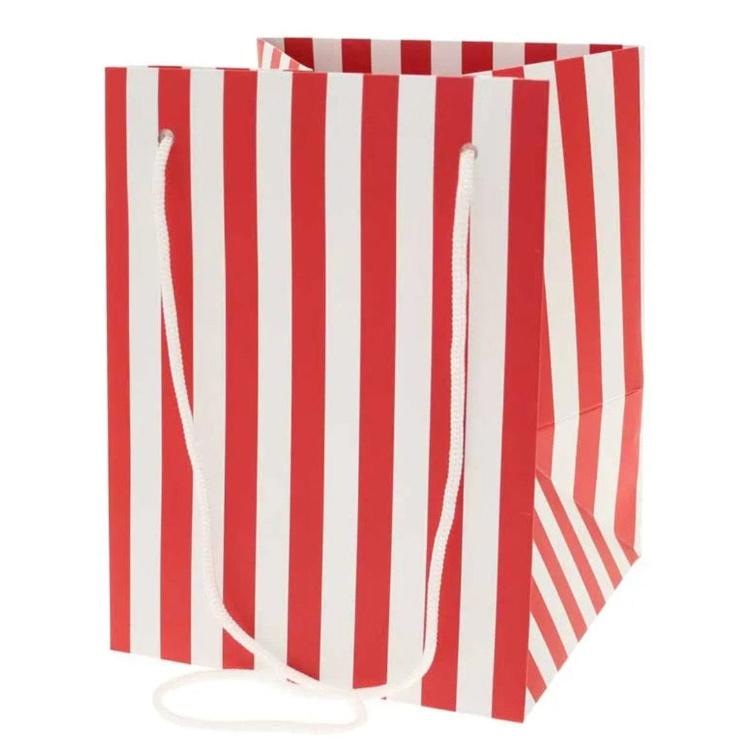Red Candy Stripe Hand Tie Bag x 1 Party Bags Red Candy Stripe Hand Tie Bag x 1