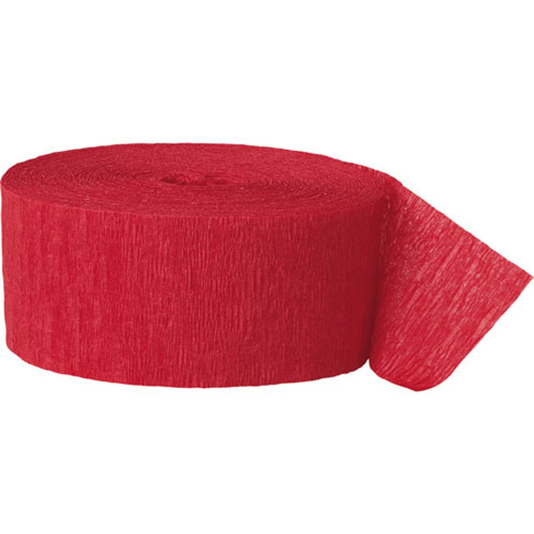 Red Crepe Paper Streamer - 24m Paper Decoration Red Crepe Paper Streamer - 24m