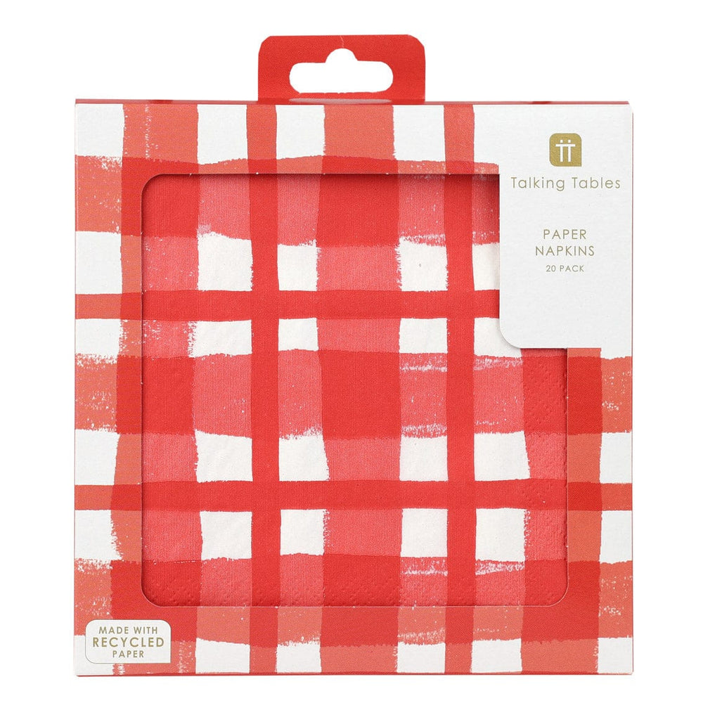 Red Gingham Party Napkins x 20 Paper Napkins Red Gingham Party Napkins x 20