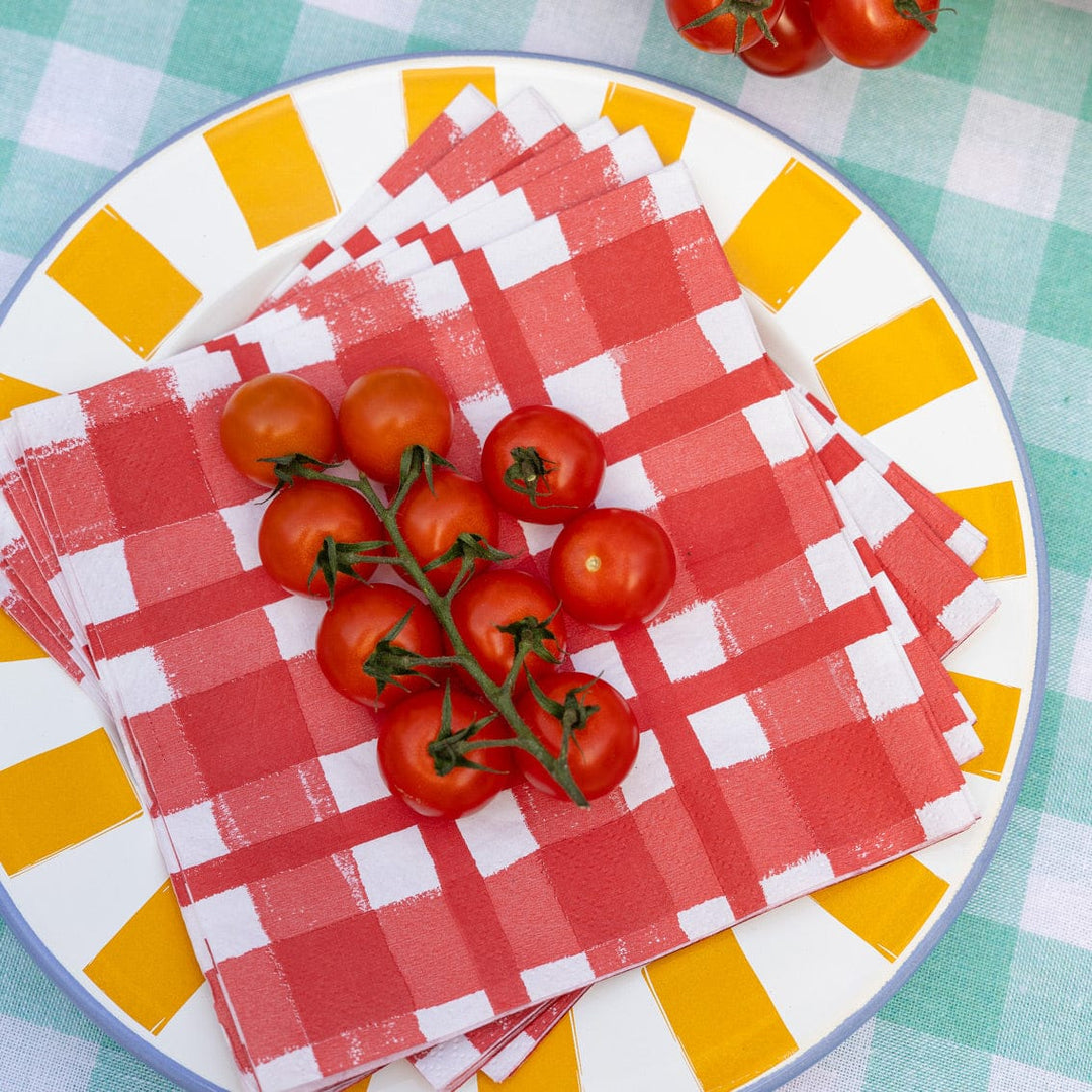 Red Gingham Party Napkins x 20 Paper Napkins Red Gingham Party Napkins x 20