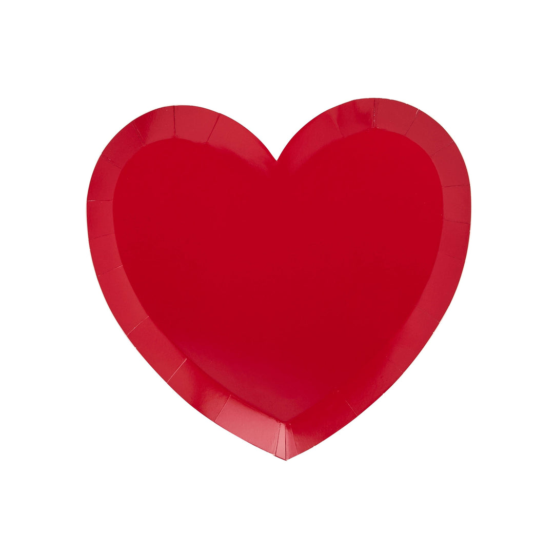 Red Heart Party Plates x 8 Disposable Plates Red Heart Party Plates x 8