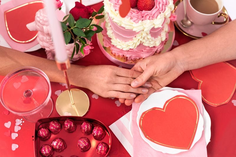 Paper Napkins Red Heart Shaped Napkins x 20