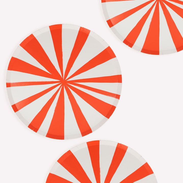 Red Stripe Dinner Party Plates x 8 | Meri Meri party plates Red Stripe Dinner Party Plates x 8