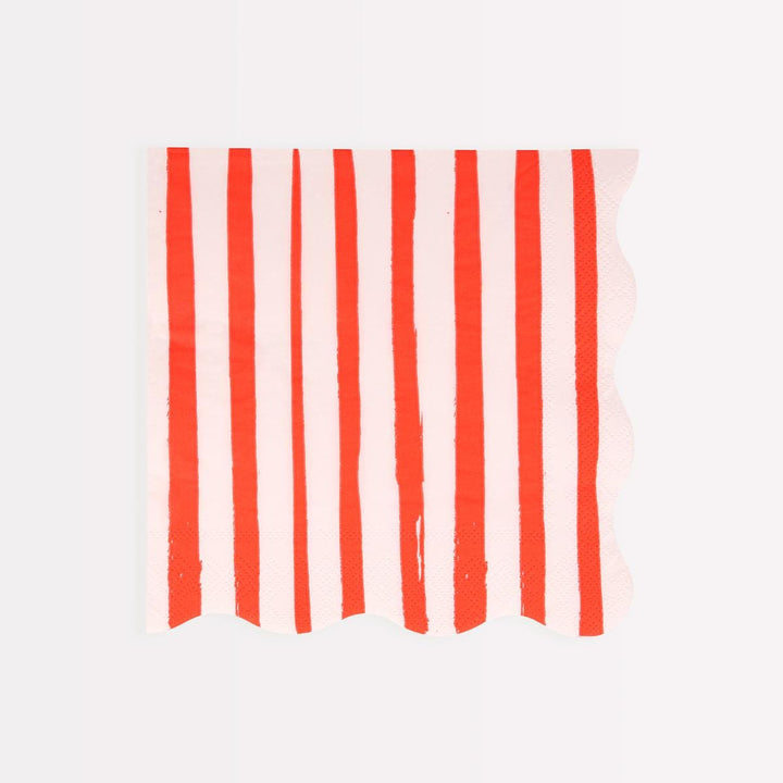 Red Stripe Large Party Napkins x 16 | Meri Meri party napkins Red Stripe Large Party Napkins x 16
