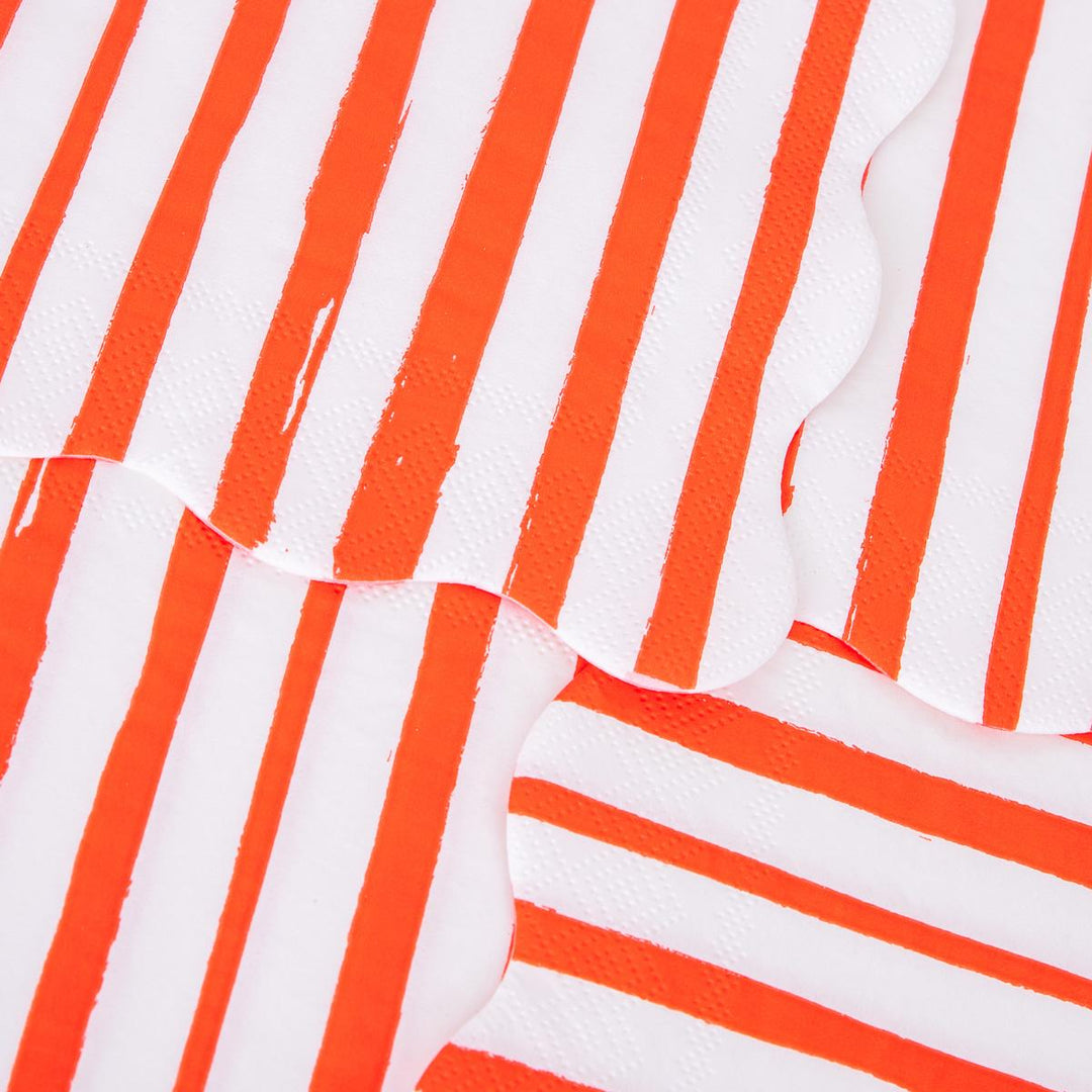 Red Stripe Large Party Napkins x 16 | Meri Meri party napkins Red Stripe Large Party Napkins x 16