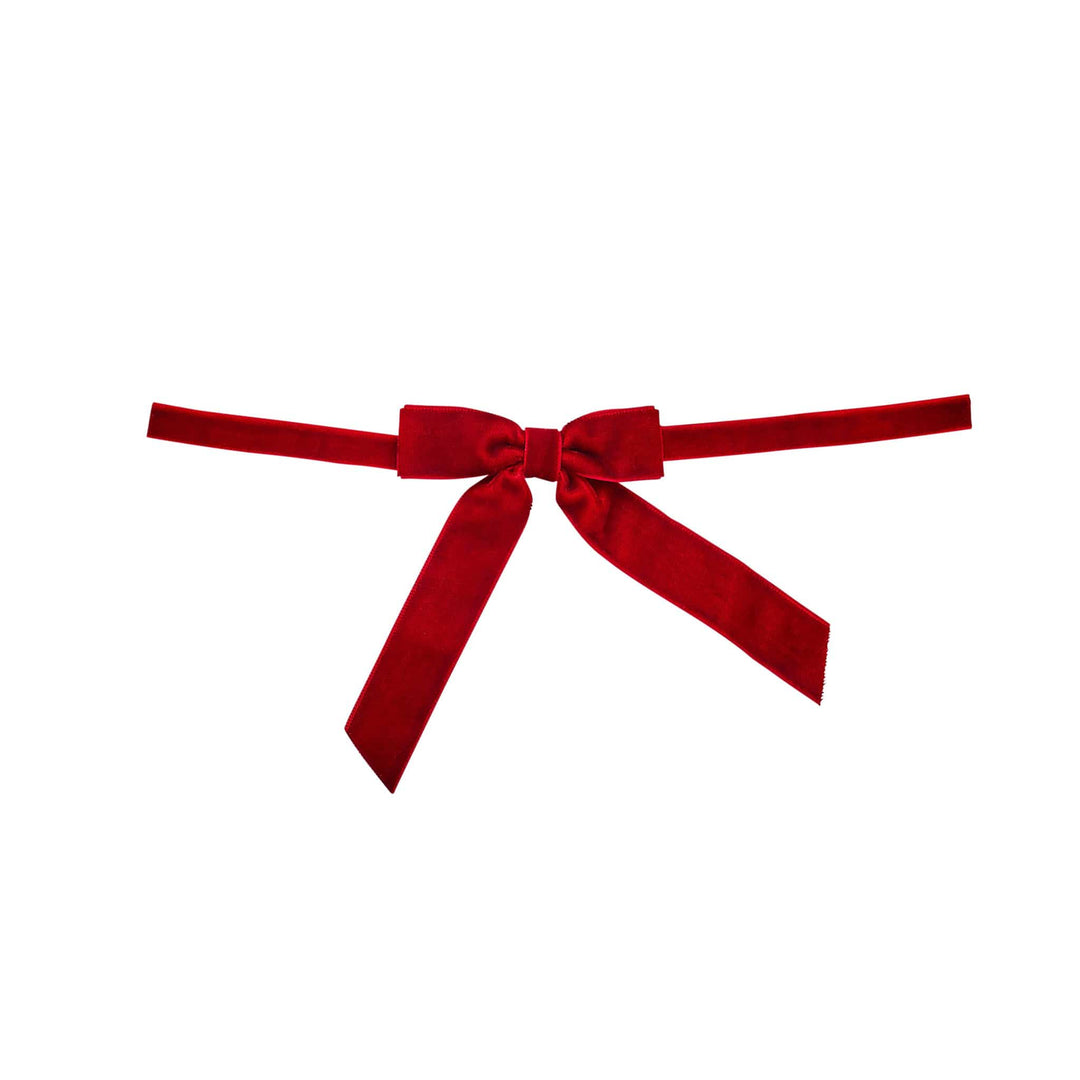 Red Velvet Bow Tie Decorations x 6 | Hootyballoo Christmas Table Bows christmas decorations Red Velvet Bow Tie Decorations x 6