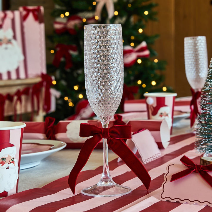 Red Velvet Bow Tie Decorations x 6 | Hootyballoo Christmas Table Bows christmas decorations Red Velvet Bow Tie Decorations x 6
