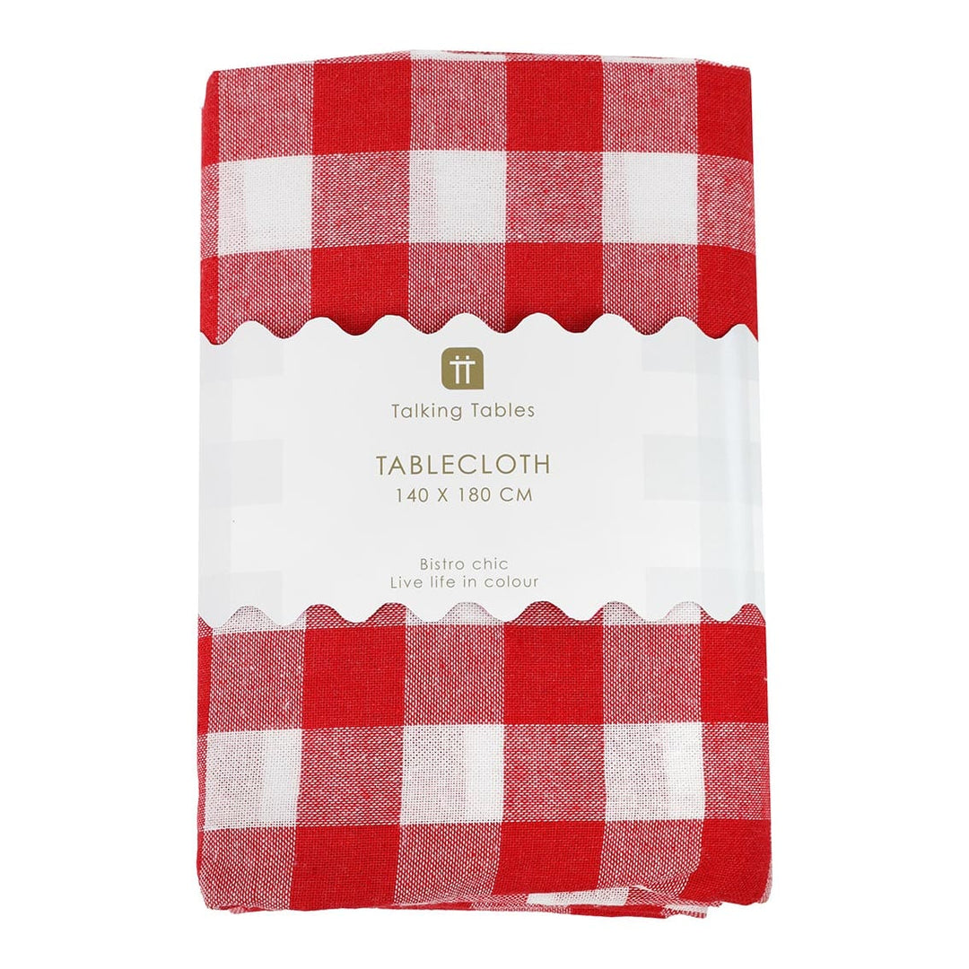 Red & White Fabric Gingham Tablecloth Tablecloths Red & White Fabric Gingham Tablecloth