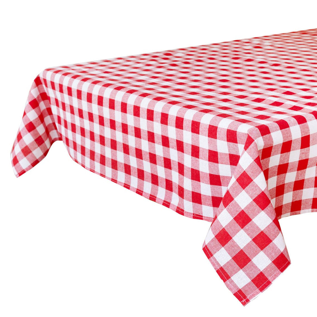 Red & White Fabric Gingham Tablecloth Tablecloths Red & White Fabric Gingham Tablecloth
