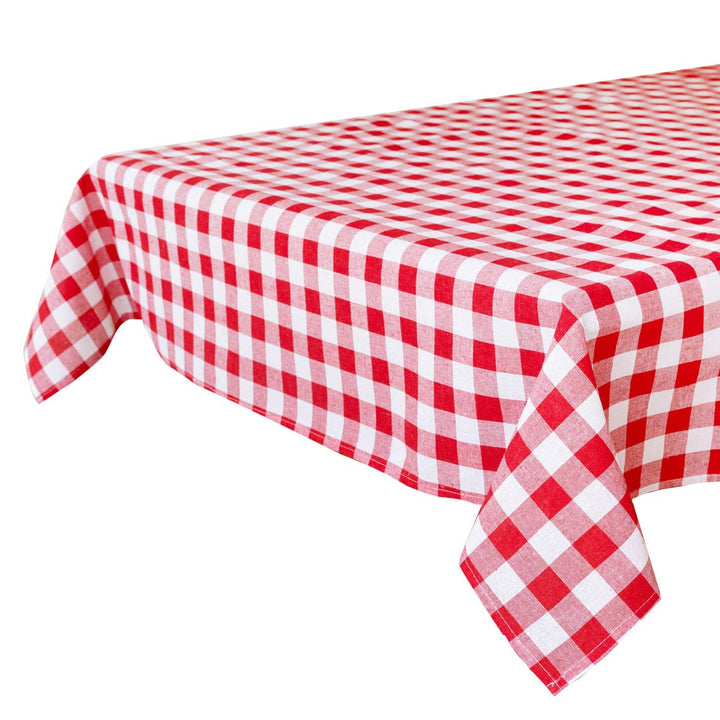 Red & White Fabric Gingham Tablecloth Tablecloths Red & White Fabric Gingham Tablecloth