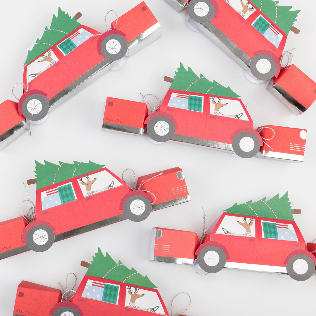 Reindeer In Car Christmas Crackers x 6 | Meri Meri Christmas Crackers christmas crackers Reindeer In Car Christmas Crackers x 6