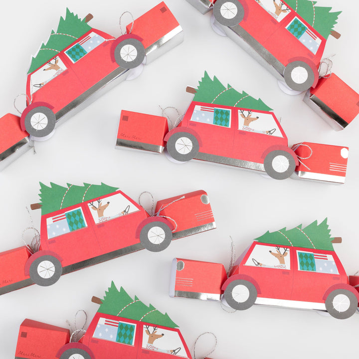 Reindeer In Car Christmas Crackers x 6 | Meri Meri Christmas Crackers christmas crackers Reindeer In Car Christmas Crackers x 6