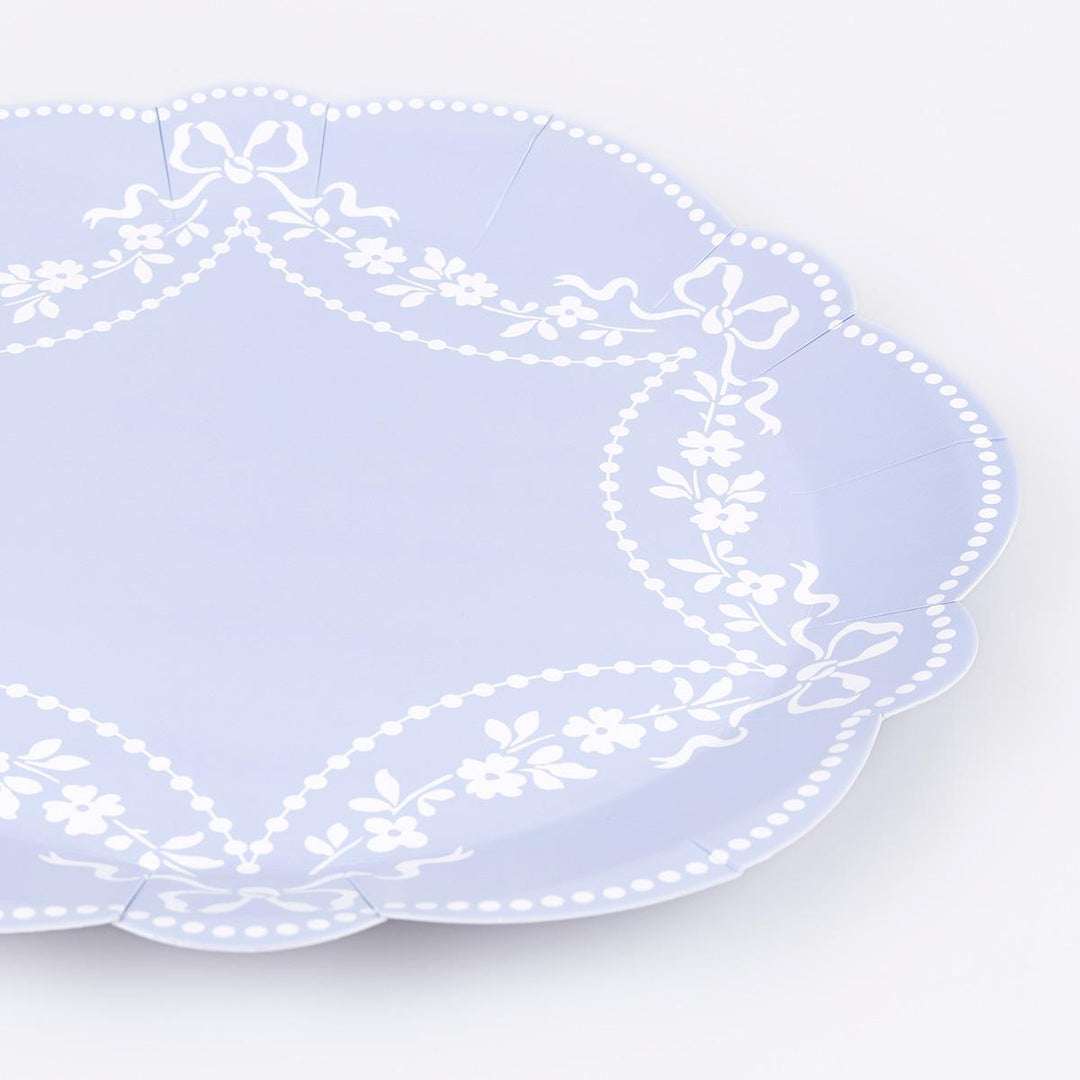 Rococo Blue Dinner Party Plates x 8 | Meri Meri party plates Rococo Blue Dinner Party Plates x 8