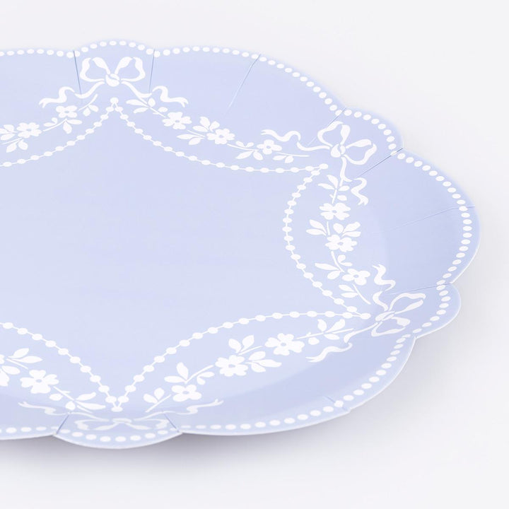 Rococo Blue Dinner Party Plates x 8 | Meri Meri party plates Rococo Blue Dinner Party Plates x 8
