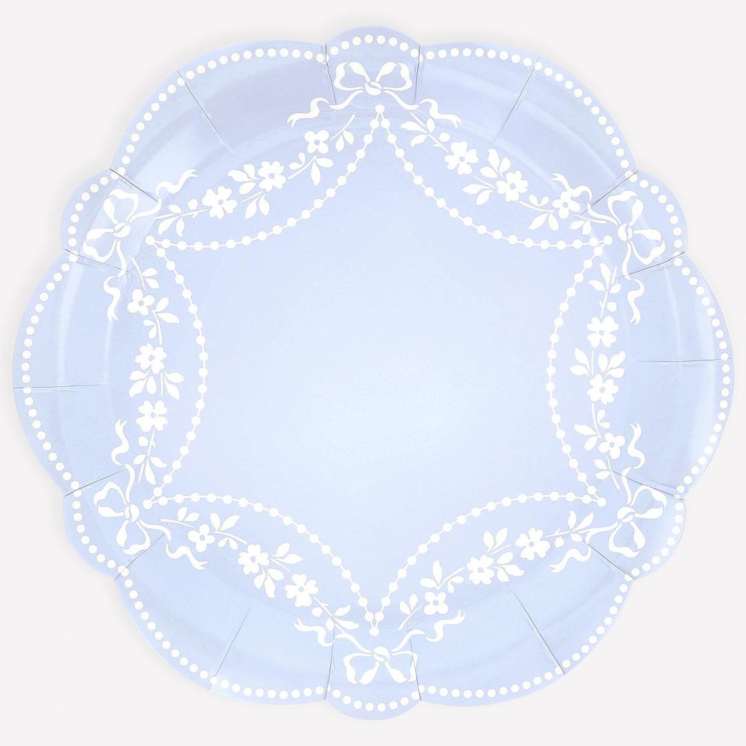 Rococo Blue Dinner Party Plates x 8 | Meri Meri party plates Rococo Blue Dinner Party Plates x 8