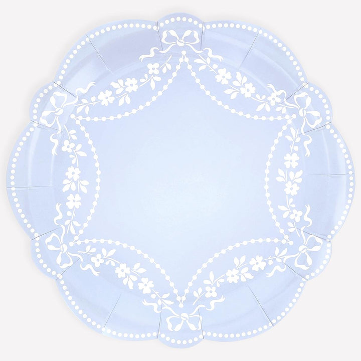 Rococo Blue Dinner Party Plates x 8 | Meri Meri party plates Rococo Blue Dinner Party Plates x 8