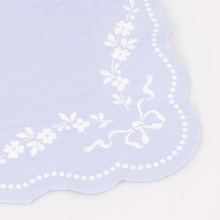 Rococo Blue Large Party Napkins x 16 | Meri Meri party napkins Rococo Blue Large Party Napkins x 16