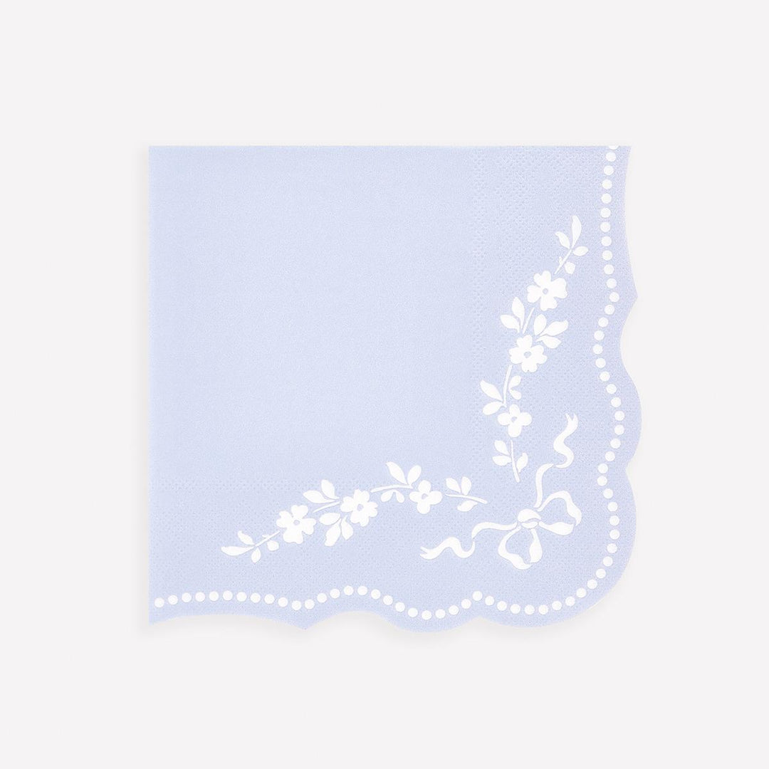 Rococo Blue Large Party Napkins x 16 | Meri Meri party napkins Rococo Blue Large Party Napkins x 16