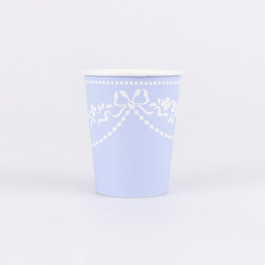 Rococo Blue Party Cups x 8 | Meri Meri party cups Rococo Blue Party Cups x 8