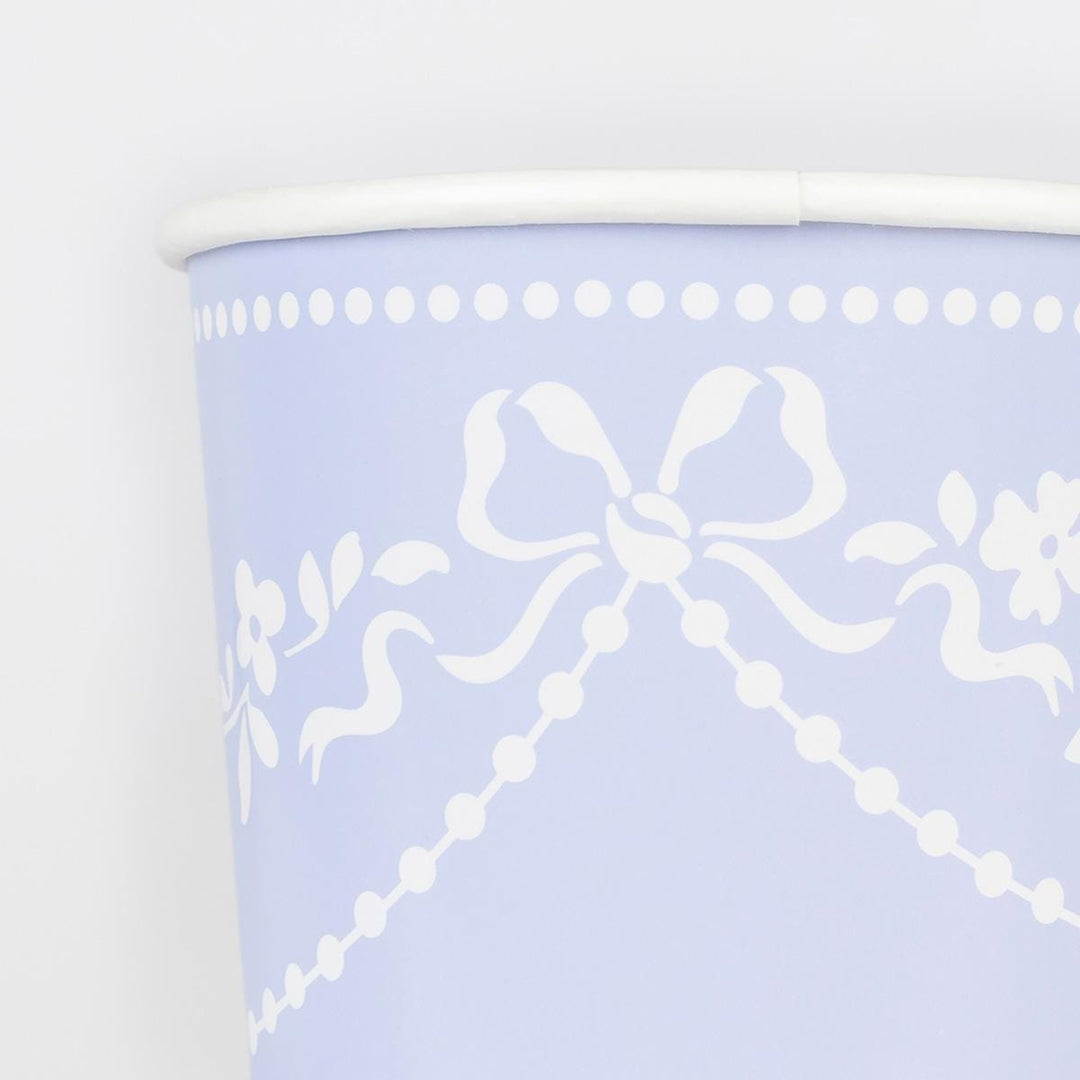 Rococo Blue Party Cups x 8 | Meri Meri party cups Rococo Blue Party Cups x 8