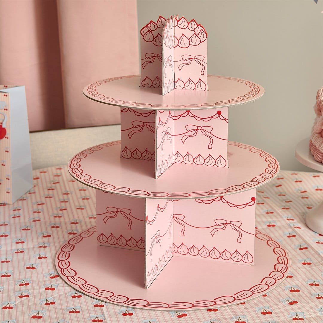 Rococo Cherries 3 Tier Cake Stand - Cherry Party Decorations cake stand Rococo Cherries 3 Tier Cake Stand