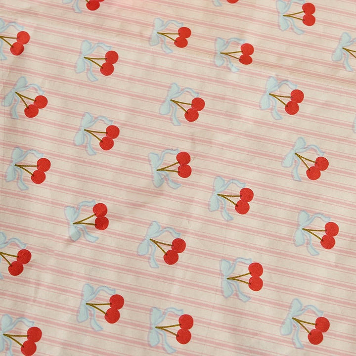 Rococo Cherries Paper Tablecloth - Cherry Party Supplies tablecover Rococo Cherries Paper Tablecloth